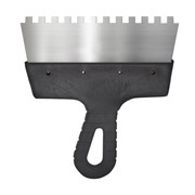 Шпатель 200мм зубчатый зуб10мм, нерж. сталь фасадный БИБЕР(30шт/уп)																				 35236