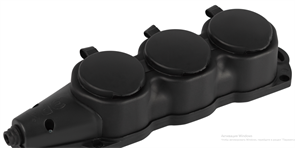 Колодка KX-3e-B-IP44 ЭРА каучуковая с/з  3 розетки 16A IP44 черная Б0068453