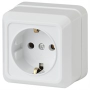 2-202-01 Intro Розетка 2Р+E Schuko, 16АХ-250В, ОУ, Quadro, белый (одноместная с заземлением) Б0053783