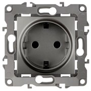 12-2101-12 ЭРА Розетка 2P+E Schuko,16АХ-250В, Эра12, графит (одноместная с заземлением) Б0019319