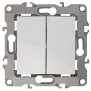 12-1104-01 ЭРА Выключатель двойной,10АХ-250В, Эра12, белый Б0014645