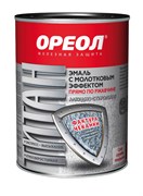 Эмаль с молотковым эффектом «ОРЕОЛ» алкидно-стирольная «ТИТАН» тёмно-зелёная 0.4 кг  (8шт/уп) 63079