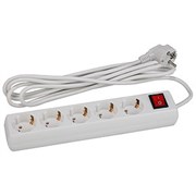 U-5es-5m-3x1 с заземлением с выключателем 5 розеток 5м ПВС 3x1мм2 16А Удлинитель ЭРА Б0028383