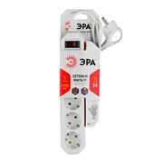 Сетевой фильтр USF-5es-3m-W ЭРА с б/ з с/з с выкл. 5 розеток 3м 10А бел Б0019033