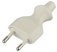 Вилка V2 ЭРА б/з 6А с кольцом прямой вход провода белая Б0019184