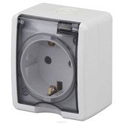 11-2401-01 ЭРА Розетка 2P+E IP54,16АХ-250В, ОУ, Эра Эксперт, белый (одноместная с заземлением) Б0020712