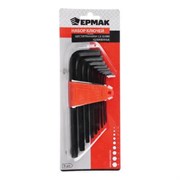 Набор ключей-шестигранников 1,5-10 мм удл. 9шт ЕРМАК 657-014