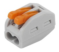 Клемма СМК, серия 412, с рычагом, 2 отверстия, 0.08-2.5мм2 (упак. 2 шт.) NO-222-25  Б0033399