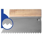 Шпатель 180м зубчатый  с дерев держателем, зуб S4 (10х5мм)  