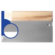 Шпатель 180м зубчатый  с дерев держателем, зуб S2 (5х4мм)  