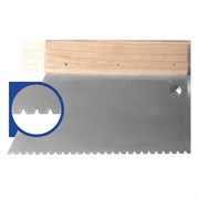 Шпатель 180м зубчатый  с дерев держателем, зуб B3 (3,4х3,6х3,2мм)