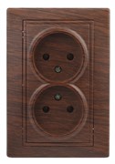 1-204-10 Intro Розетка 2х2Р, 16АХ-250В, СУ, Plano, венге (двухместная) Б0053913