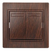 1-104-10 Intro Выключатель двойной, 10АХ-250В, СУ, Plano, венге Б0053769