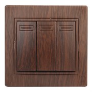 1-106-10 Intro Выключатель тройной, 10АХ-250В, СУ, Plano, венге Б0030052