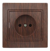 1-201-10 Intro Розетка 2Р, 16АХ-250В, СУ, Plano, венге (одноместная) Б0053870