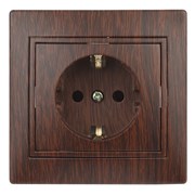 1-202-10 Intro Розетка 2Р+E Schuko, 16АХ-250В, СУ, Plano, венге (одноместная с заземлением) Б0030060