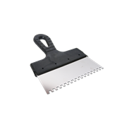 Шпатель 200мм зубчатый зуб 6х6мм, нерж. сталь пластмассовая ручка БИБЕР(30шт/уп) 35213
