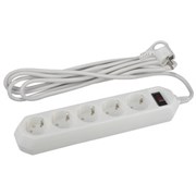 Сетевой фильтр USF-5es-5m-W ЭРА (белый) с/з 3x0,75мм2 с выкл, 5гн 5м Б0019738