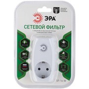 Сетевой фильтр SF-1e-W ЭРА (белый) 1гн с/з шторки Б0027844