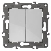 14-1104-01 ЭРА Выключатель двойной, 10АХ-250В, IP20, Эра Elegance, белый Под заказ Б0034229