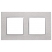 14-5202-03 ЭРА Рамка на 2 пост, металл, Эра Elegance, алюминий+алюм Под заказ Б0034547