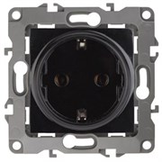 12-2102-06 ЭРА Розетка 2P+E Schuko со шторками,16А-250В, Эра12, черный (.с заземл.)Под заказ Б0014692