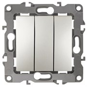 12-1107-15 ЭРА Выключатель тройной,10АХ-250В, Эра12, перламутр Б0019302