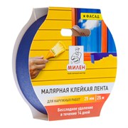 Малярная лента. 25ммх25м Милен  для фасад. поверх. (синяя) (6/72) MFD025K