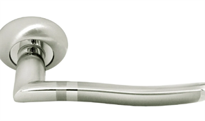 Ручка дверная Rucetti RAP 3 SN/CP,цвет-бел.никель/хром 9008769
