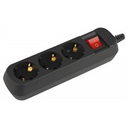 Колодка КХ-3еs В ЭРА 3гн с/з с выкл черный Б0061723