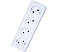 2-207-01 Intro Розетка 4х2Р 16А-250В, IP20, ОУ, Quadro, белый Б0053829
