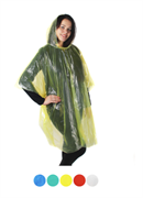 Дождевик-пончо с капюшоном ,100х125см,ПЭ 20мкм,5 цветов 457-208