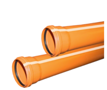 Труба ф110 с раструбом L=1 м рыжая нар.канализ.толщ.ст.3.4 (10) VALFEX 301100100