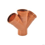 Крестовина 110/110/110х45° РЫЖАЯ нар.канализ.(14) VALFEX  33110110