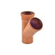 Тройник 45° 110-110 нар.канализ рыжий(18) VALFEX  32110110