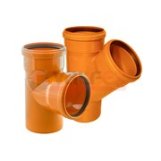Тройник 87,5° 110-110 для наружной канализации (24шт/уп) рыжий VALFEX 34110110