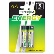 Элемент питания Трофи LR06-2BL ENERGY Alkaline (АА, пальчиковые) (2шт/уп) Б0017045