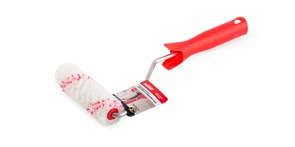 Мини-валик  110 мм полиэстер d 15 мм, бюгель 6 мм, ворс 15 мм, белый с красн. полосой АКОР(55шт/уп) 503 30 110