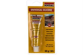 Герметик SOUDAL силикон универсальный бесцветный тюбик 60 г (12шт/уп) 120032