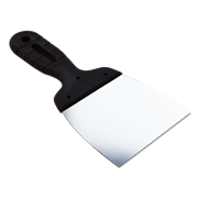 Шпатель 100мм гладкий нерж. сталь с пластмассовой ручкой БИБЕР (50шт/уп) 35204