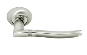 Ручка дверная Rucetti RAP 3 SN/CP-IND,цвет-бел.никель/хром 9012859