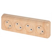 2-207-11 Intro Розетка 4х2Р 16А-250В, IP20, ОУ, Quadro, сосна Б0053836