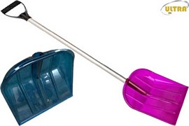 Лопата снеговая  380х340мм, №4 пластмассовая ЦВЕТНАЯ , ф32 с ал/ч  и ручкой 13429