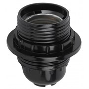 Патрон ЭРА Е27 с кольцом бакелит черный (х50)  Б0044084