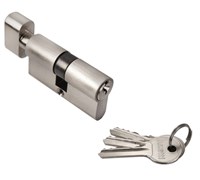 Ключевой цилиндр R60CК SN с заверткой (60мм) цвет-белый никель Rucetti 9010506