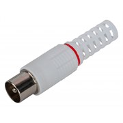 Разьем ЭРА  R-TV04, штекер TV без пайки,белый Б0048305