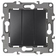 12-1107-05 ЭРА Выключатель тройной, 10АХ-250В, IP20, Эра12, антрацит Б0014673