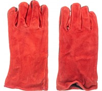 Краги сварочные спилковые красные пятипалые 00-00023861