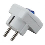 Вилка Vx5-W ЭРА с/з 16А с выключателем белая Б0039675