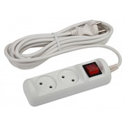 U-2s-5m-2x1 без заземления c выключателем 2 розетки 5м ПВС 2x1мм2 10А Удлинитель ЭРА Б0044048